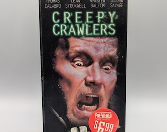 Creepy Crawlers Holographic Cover VHS / VHS Horror Thriller Suspense  / Vintage Video VHS Tape / Retro Movie Film / 1990s 90s
