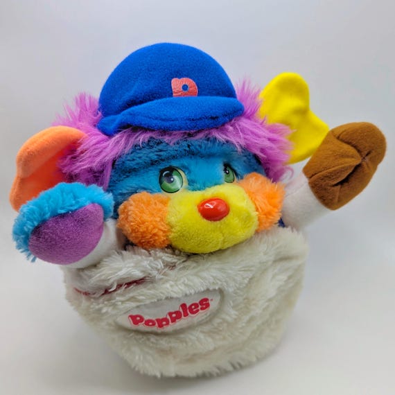 Vintage Popple Plush Toy / Baseball Pitcher 1986 Blue 10” Plush