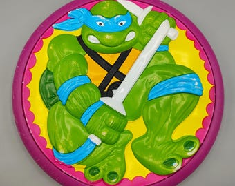 Vintage 1989 Teenage Mutant Ninja Turtle Frisbee / Leonardo Yo-yo  / Retro Flying Disk / TMNT Turtle Power / 1980s 80s