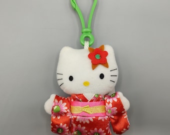Vintage 2000 Sanrio Hello Kitty Kimono Happy Meal Toy Key Chain McDonald's Clip / Stuffed Toy / Retro Plush / Clip Keychain