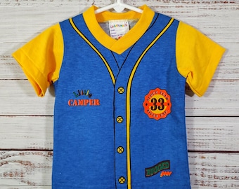 Vintage Toddler Tee Shirt / Kids Top / 1990s 90s /  Graphic Tee Kids / Camp Camping Toddler 2T 24M 24 Months
