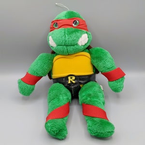 Vintage Teenage Mutant Ninja Turtles Plush Raphael 9 by Playmates 1989  Turtle Power Dude Cowabunga Small 