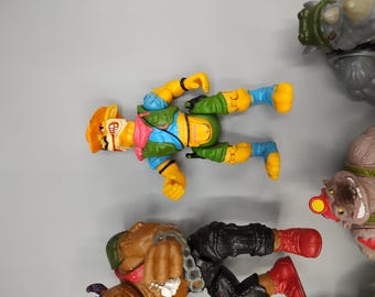 PARTS LOT of 7 / Vintage Teenage Mutant Ninja Turtles / TMNT Retro