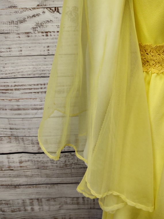 Vintage Maxi Dress / Yellow Dress / 1970s Maxi Dr… - image 4