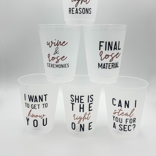 10 Cups The Bachelor Sticker Vinyl | party, bachelorette, final rose, rose ceremony, customized favor, cups, can I steal you for a minute