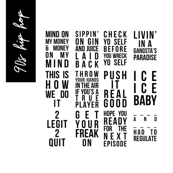 90s Hip Hop Lyrics - Etsy