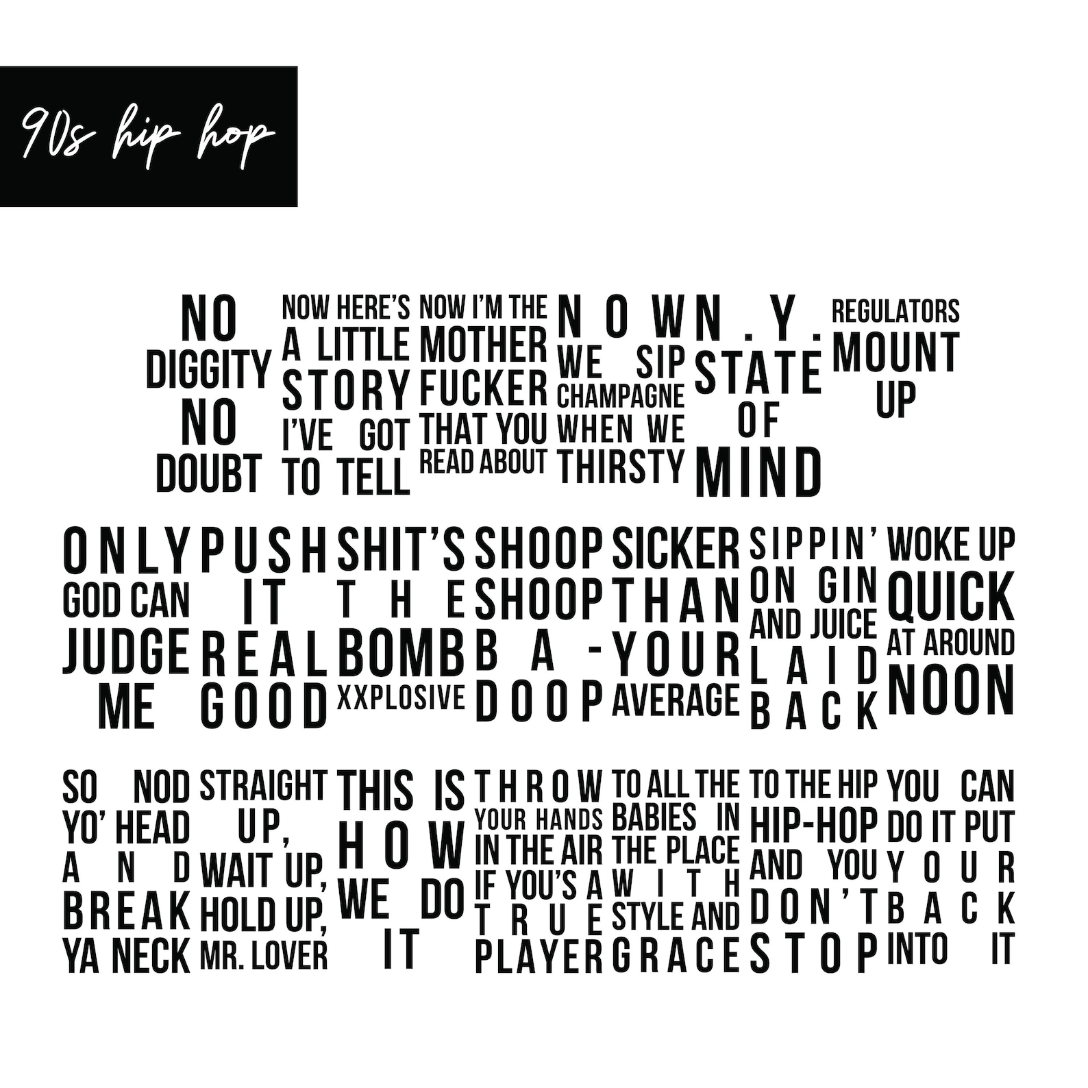 90s Party Decoration Hip Hop Lyrics Vinyl Cup Stickers | Birthday ...
