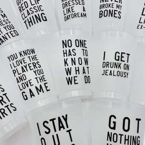 12 Cups Lyrics Sticker Vinyl | 1989, Taylor, Bad Blood, Swift,folklore, Reputation, Midnights, Shake It Off, Party, karaoke, eras, red,lover