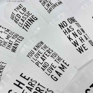 12 Cups Lyrics Sticker Vinyl | 1989, Taylor, Bad Blood,Swift,folklore, Reputation, Midnights, Shake It Off, Party,fearless, eras, ttpd,lover