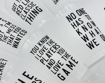 12 Cups Lyrics Sticker Vinyl | 1989, Taylor, Bad Blood,folklore, Reputation, Midnights, Shake It Off, Party,fearless, eras, ttpd, opalite