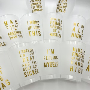 Bey Lyrics Vinyl Cup Stickers | Bachelorette,Party,I Slay,We Be All Night,Queen Bee,Formation,Renaissance,MrsCarter,Bey Hive,BlueIvy