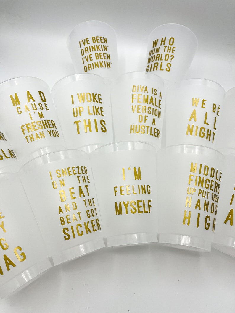 Beyonce Lyrics Vinyl Cup Stickers Bachelorette Bey Party I Etsy
