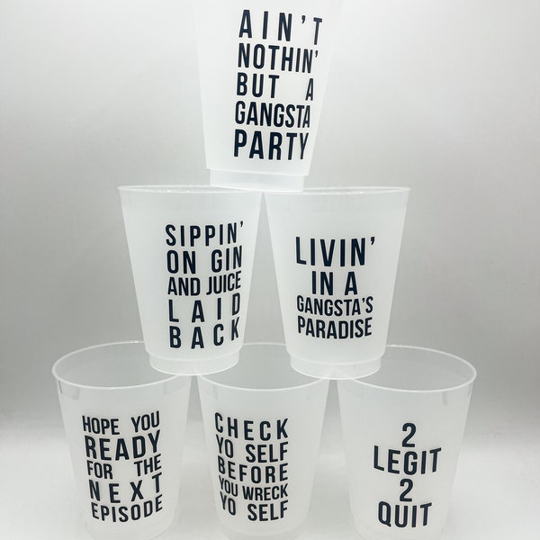 90s Hip Hop Lyrics Vinyl Cup Stickers | Birthday, Bachelorette, Party, 90s party, Notorious, Gangsta Paradise, Ice Cube, Dr Dre, Snoop