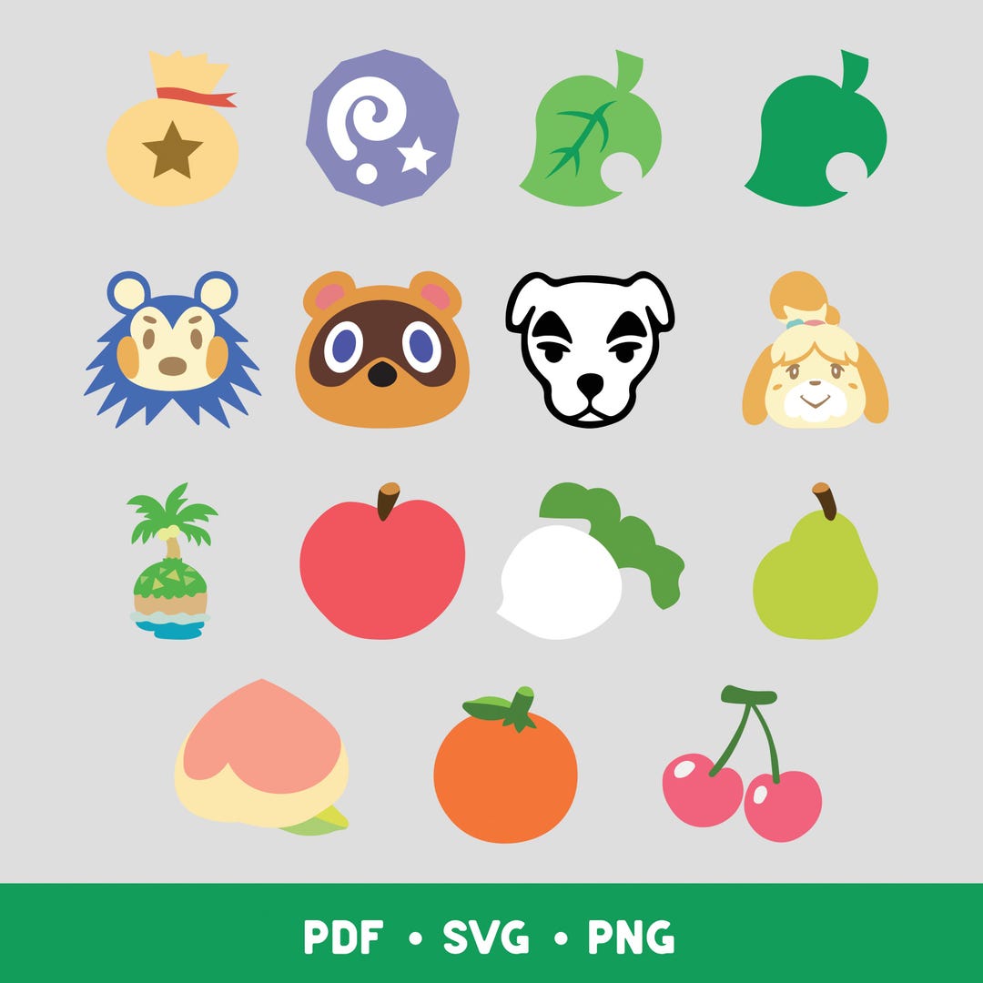 Animal Crossing SVG PNG PDF Bundle | Cut Files | Acnh Svg, Tom Nook ...