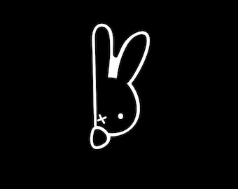 Peeking Bunny | Peek-a-boo, Car Decal, kawaii, rabbit, easter, bunny, gift, baby, sticker, peeker