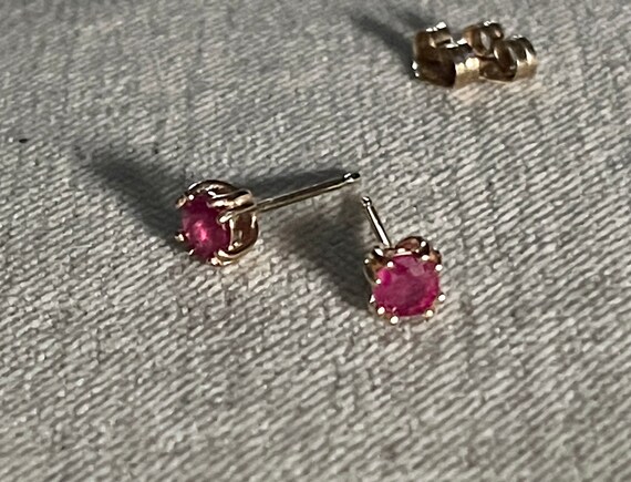 14k Ruby Earrings - image 3