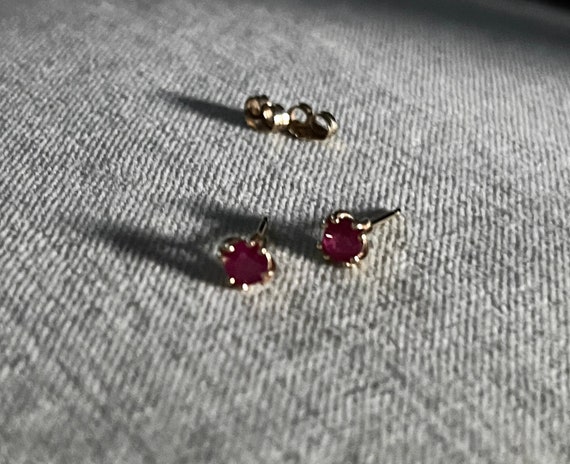 14k Ruby Earrings - image 5