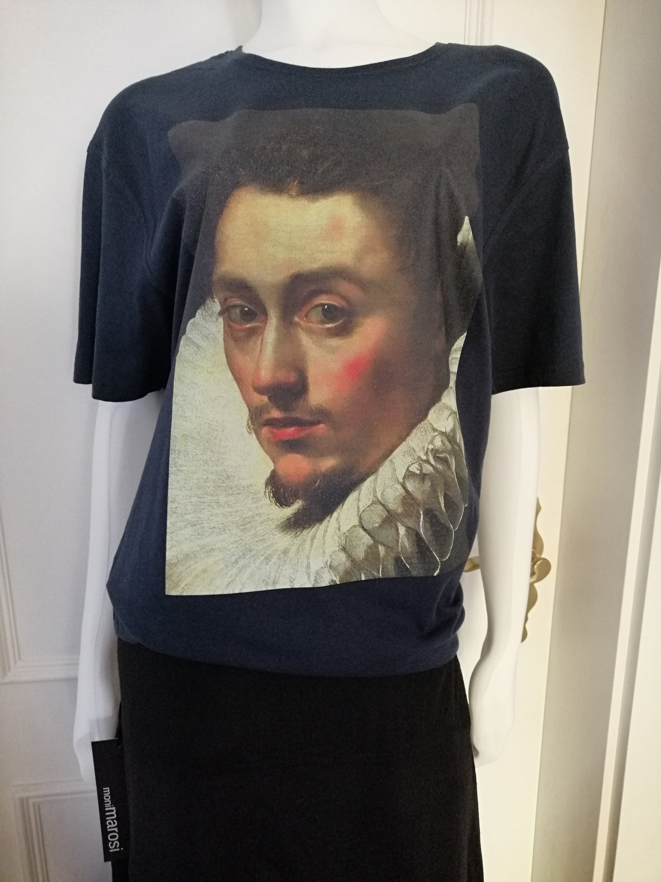 New, Unisex, Black, 100% Cotton T-shirt, Printed, in Size: S