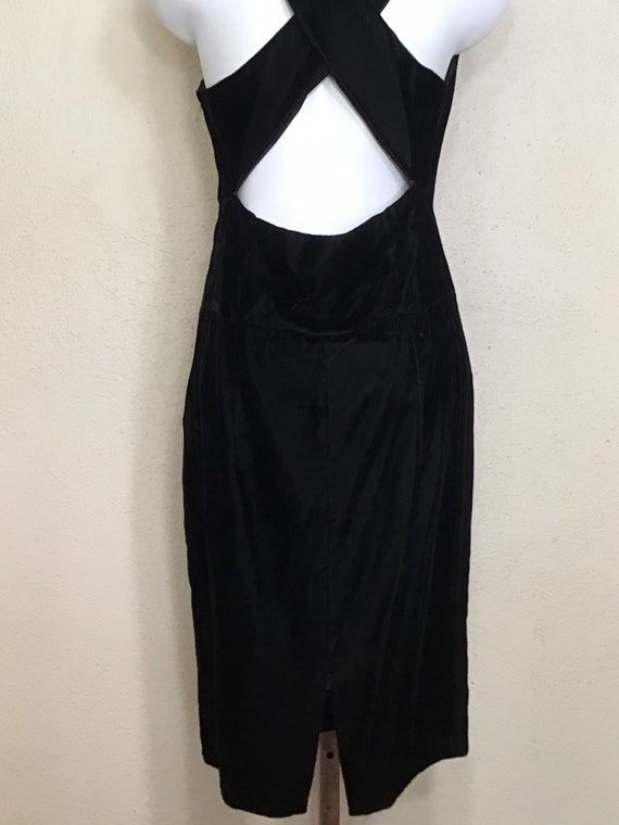 80s Jessica McClintock GunneSax Black Velvet Slee… - image 8