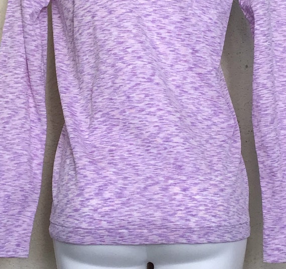 70s Purple Pink White Polyester Long Sleeve Pullo… - image 8