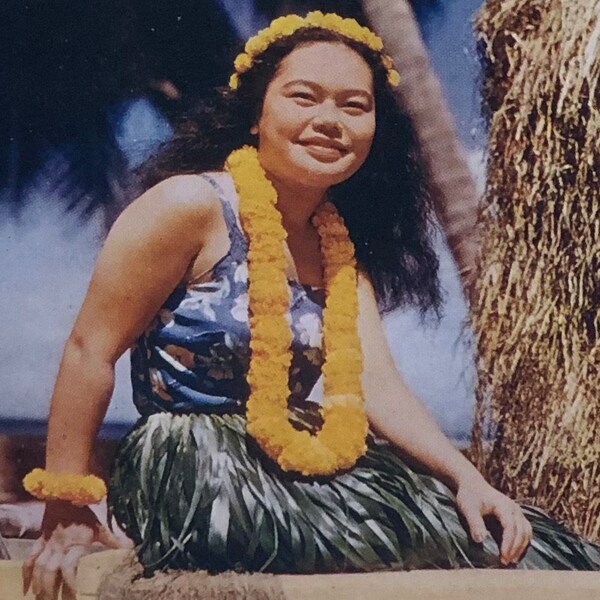 Hawaiian Hula Girl Wesco Spectratone Color Card Reproduced From Kodachrome Unused Postcard