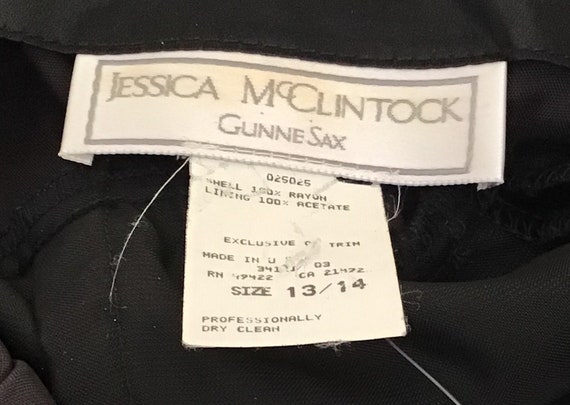 80s Jessica McClintock GunneSax Black Velvet Slee… - image 2