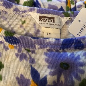 Vintage 70s Floral Tank Top - Montgomery Wards - Acrylic Sleeveless Top image 2