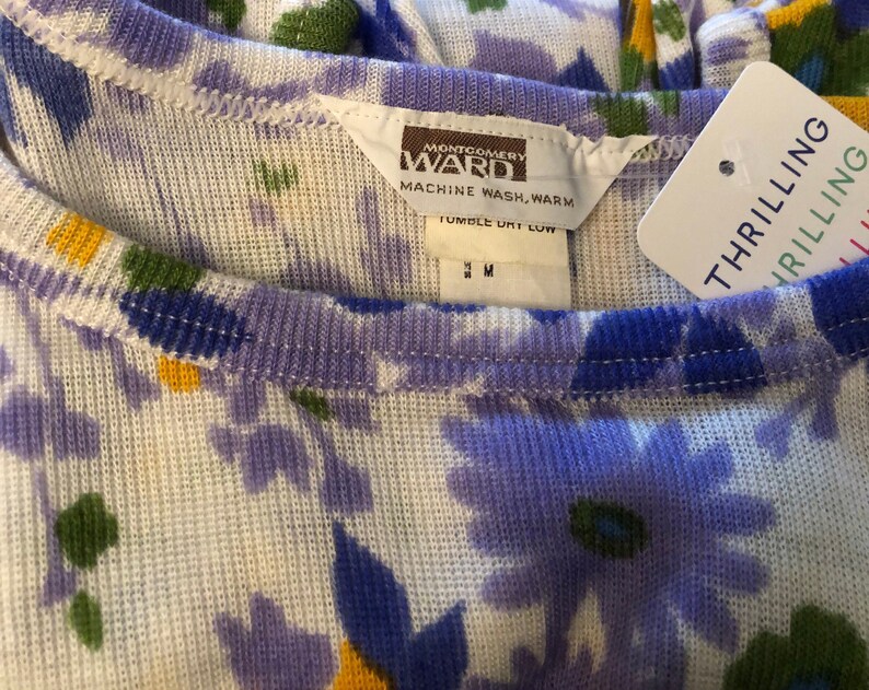 Vintage 70s Floral Tank Top - Montgomery Wards - Acrylic Sleeveless Top image 2