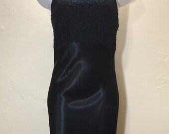 Vintage 90s Black Maxi Dress: Sleeveless Crisscross Back Cocktail Dress