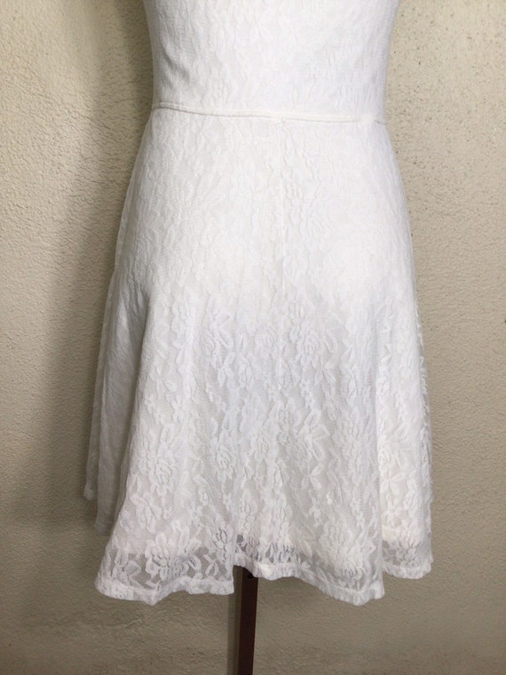 00s Hollister White Floral Lace Cap Sleeve Babydo… - image 7