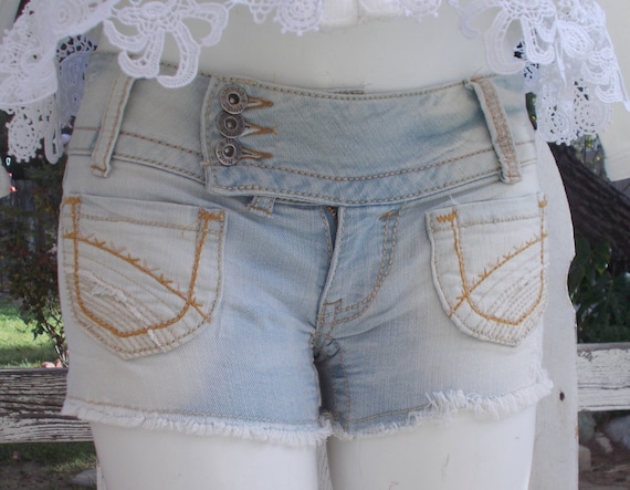 Vintage 90s Juniors Mudd Blue Jeans Distressed Denim Cut off Shorts Low Rise Shorts Short Shorts Etsy
