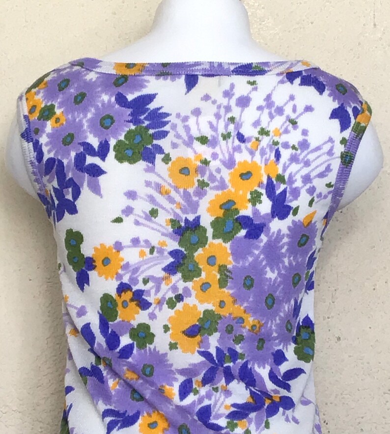 Vintage 70s Floral Tank Top - Montgomery Wards - Acrylic Sleeveless Top image 7
