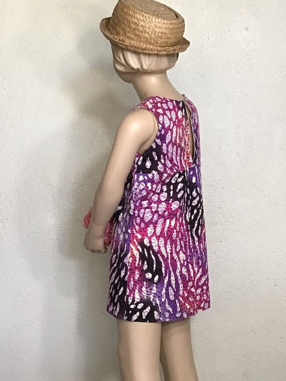Vintage 70s Purple Abstract Print Shirt XL