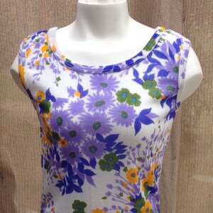 Vintage 70s Floral Tank Top - Montgomery Wards - Acrylic Sleeveless Top image 5