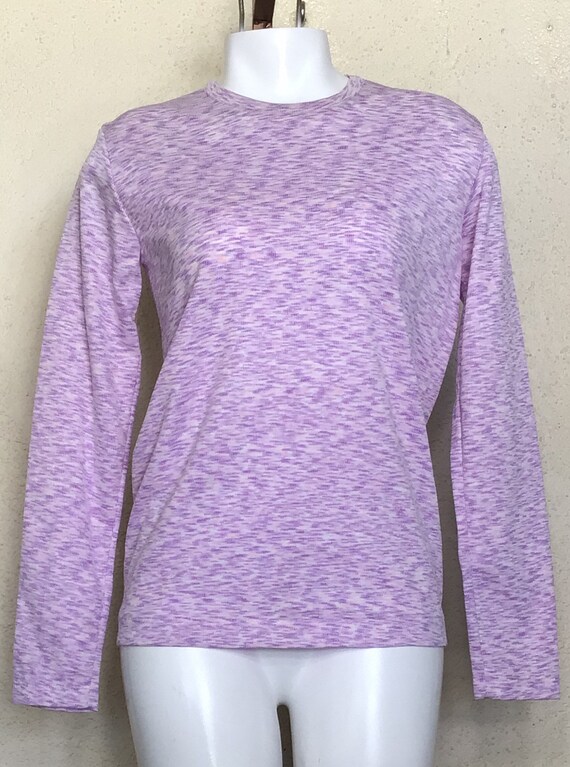 70s Purple Pink White Polyester Long Sleeve Pullo… - image 10