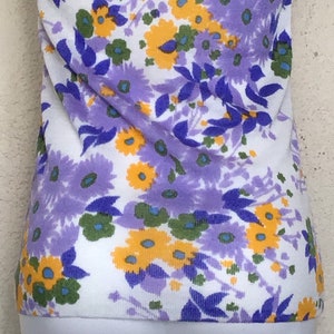 Vintage 70s Floral Tank Top - Montgomery Wards - Acrylic Sleeveless Top image 8