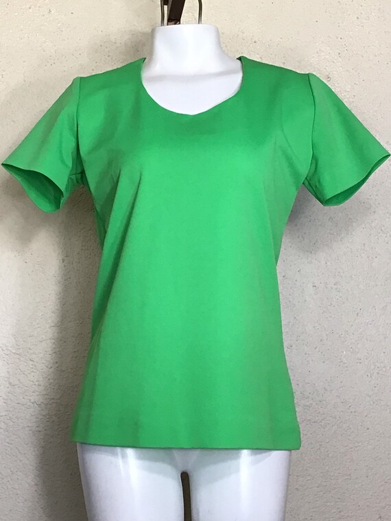 70s MOD Teddi Of California Lime Green Short Sleev