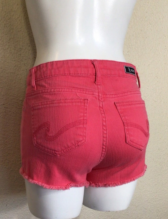 80s STS Blue Pink Denim Jean Cutoff Summer Shorts - image 9