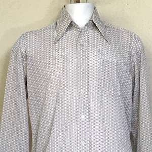 Vintage 70s Mens / MOD / Genovaa / XOXO Stripe Shirt / Gray White Stripe / Button Up /Long Sleeves /Grey Mens Shirt /Disco Shirt /Casualwear