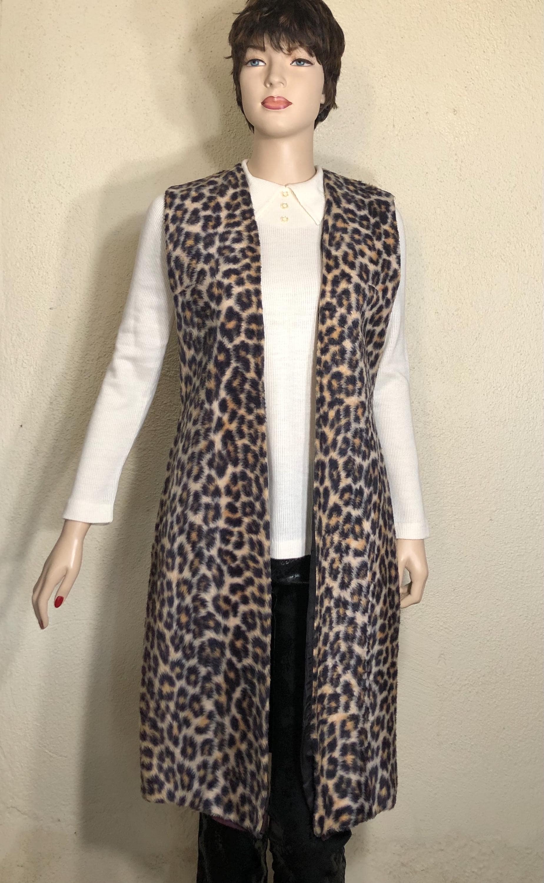 Vintage 60s Vest Leopard - Etsy