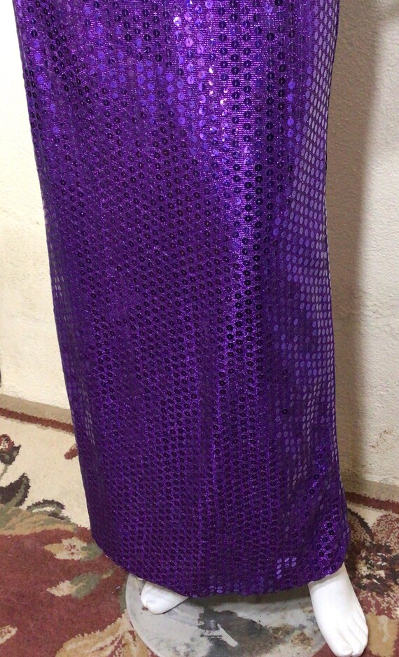 90s Kays Designs Purple Sequin Cutout Open Back S… - image 5