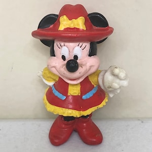 Vintage Disney / Applause / Minnie Mouse /  Cowgirl / PVC Toy Figure / Mickey Mouse Friend / Action Figure Toy / Miniature Toy / Cake Topper