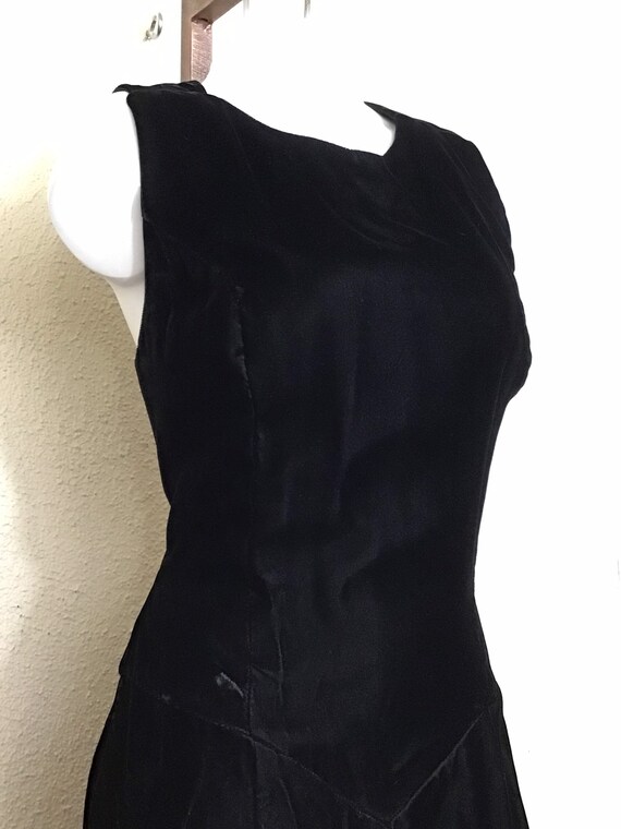 80s Jessica McClintock GunneSax Black Velvet Slee… - image 4