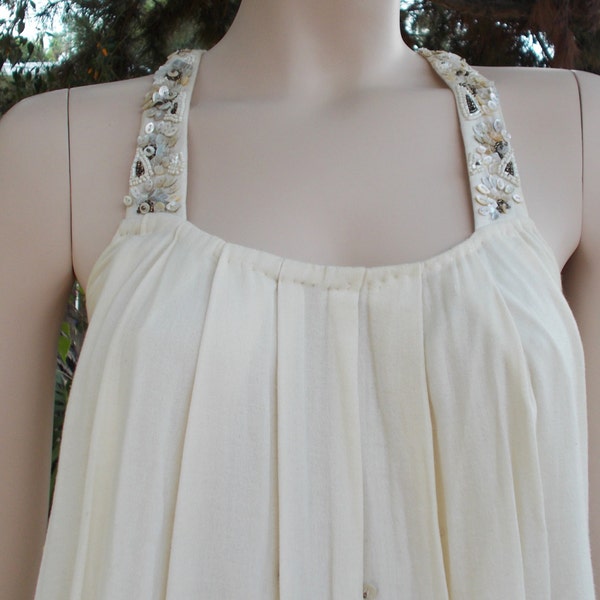 White Allsaints Spitalfields Jacks Place London Bead Embellished Sleeveless Mini Dress