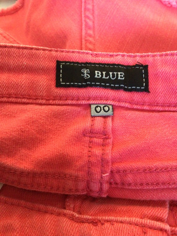 80s STS Blue Pink Denim Jean Cutoff Summer Shorts - image 2