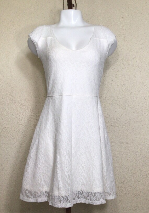 00s Hollister White Floral Lace Cap Sleeve Babydo… - image 9
