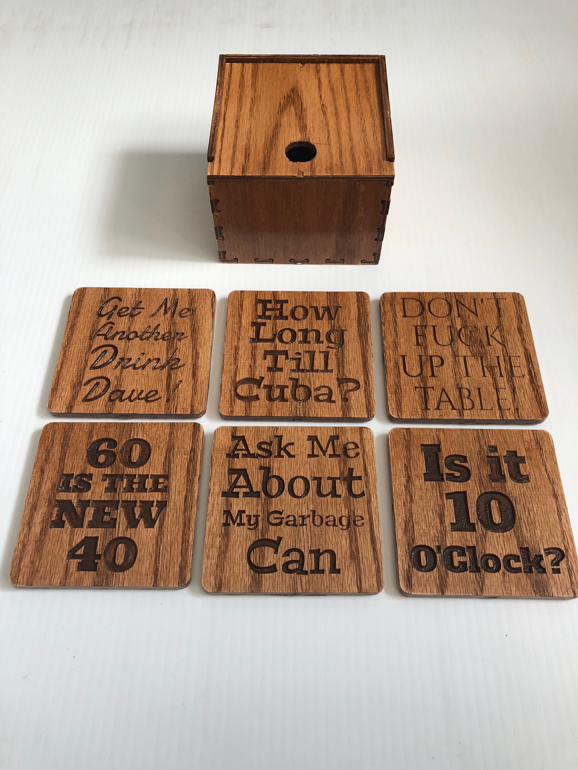 Custom Wooden Coasters With Funny Sayings Etsy