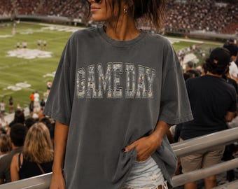 GAME DAY Tee | Game Day Football Tee | Football Lover Gift | Tailgate Tee | Camo Tee | Comfort Colors Tee | Football T-Shirt | SEC Gift