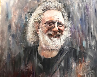 Grateful Dead Jerry Garcia Painting PRINT 16x20 Shakedown Art on Canvasboard from Original Artist