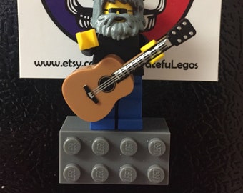 Grateful Dead Gift Jerry Garcia CUSTOM made of lego bricks Magnet Ornament Acoustic Phil Lesh Bob Weir NOT a t shirt pin patch free Sticker